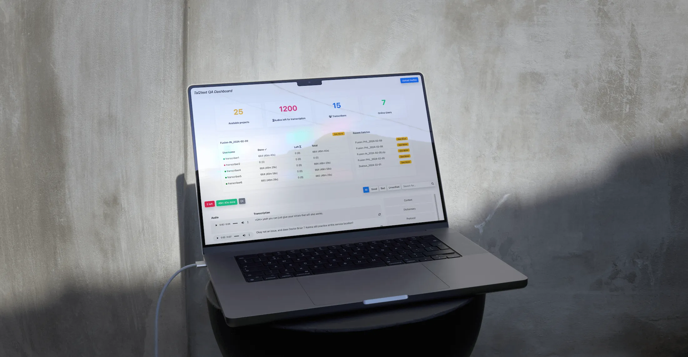 A computer showing a dashboard