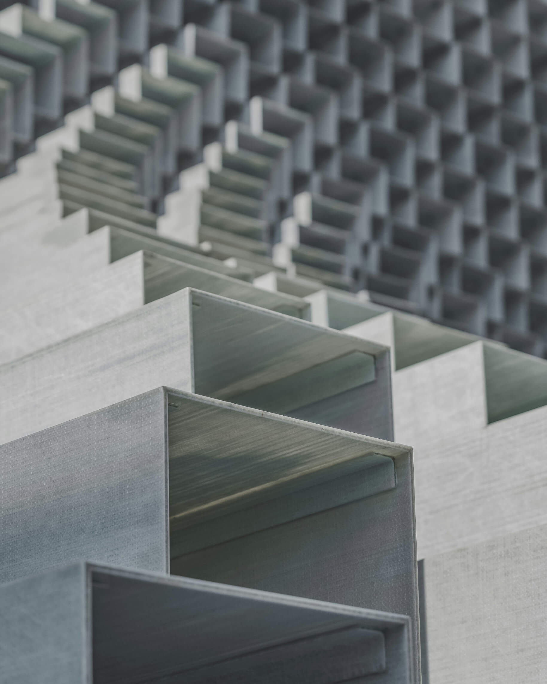 Data visualized as cubes in an array